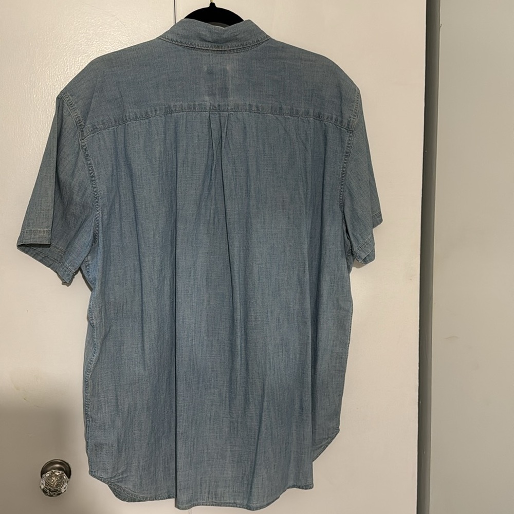 Worn once men’s denim button up shirt - Picture 2 of 5
